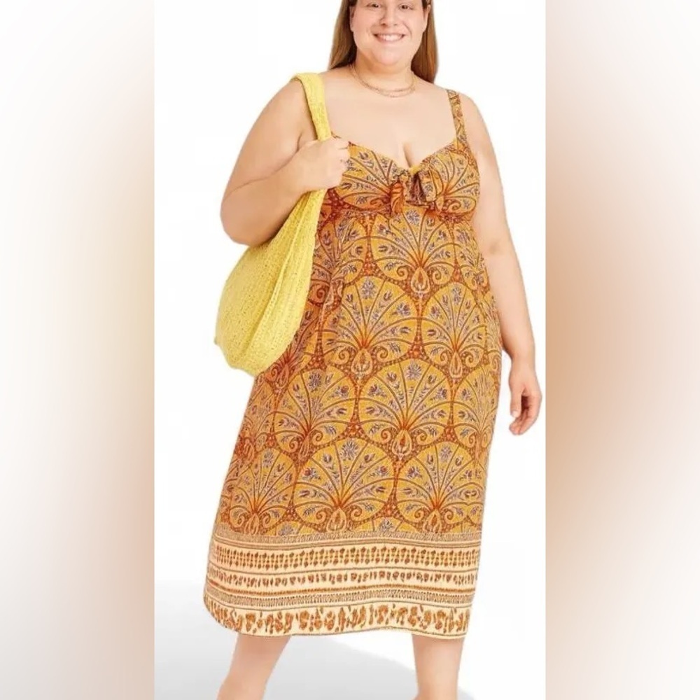 NWT Knox Rose Plus Size Dress orange brown 2X - Picture 4 of 4
